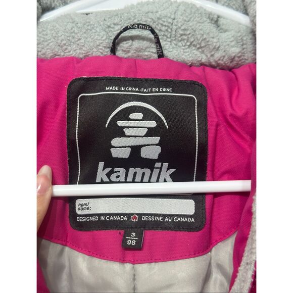 Kamik Lazer Hot Pink One Piece Snowsuit Toddler Girl's 3T - Picture 6 of 12